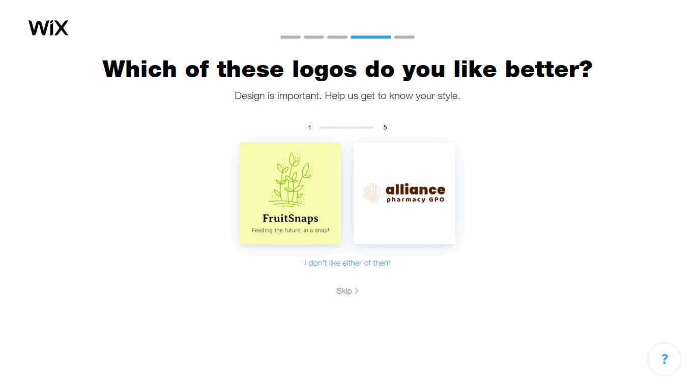 Wix Logo Maker screenshot - logo comparison