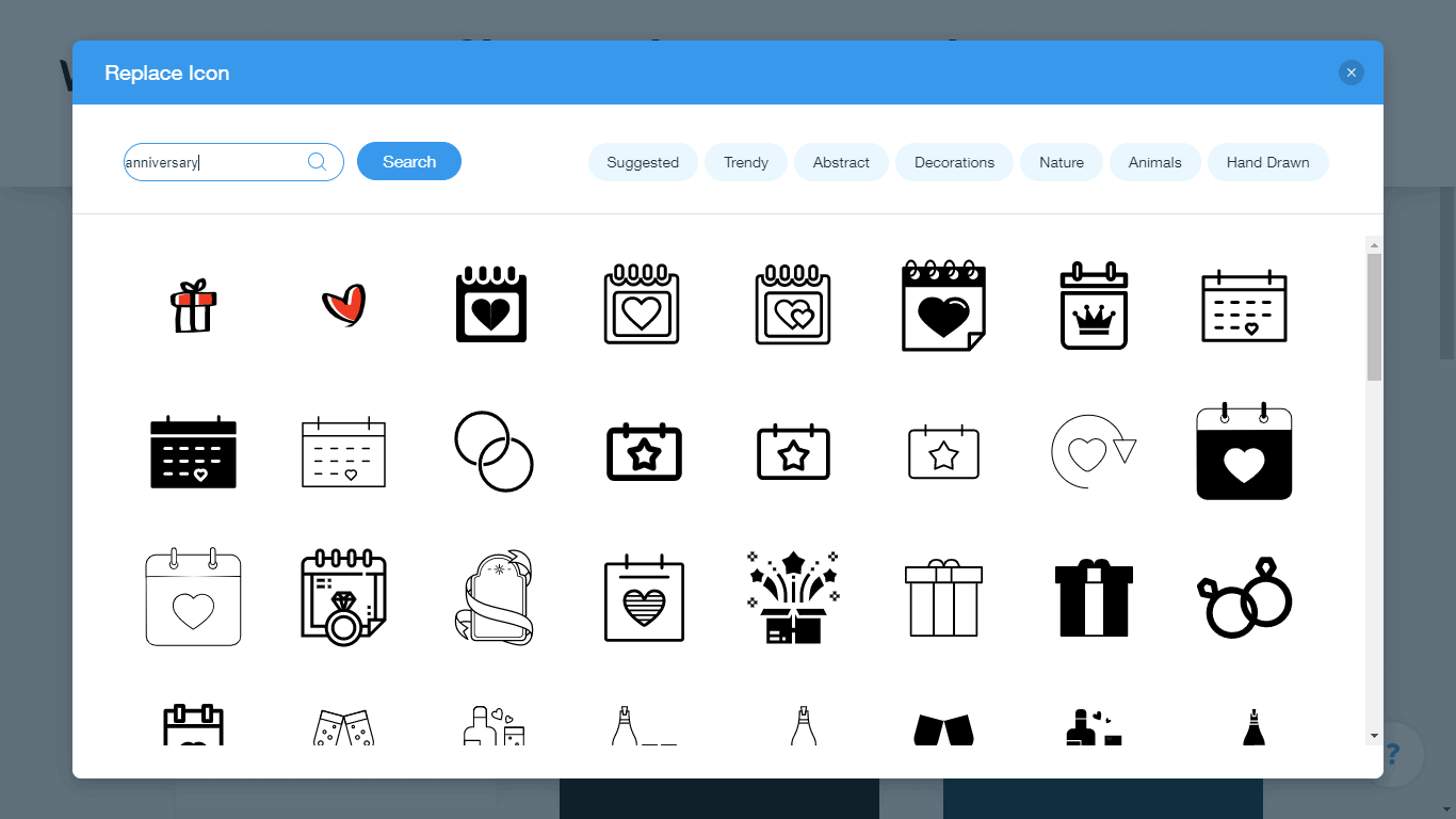 Wix Logo Maker screenshot - anniversary icons