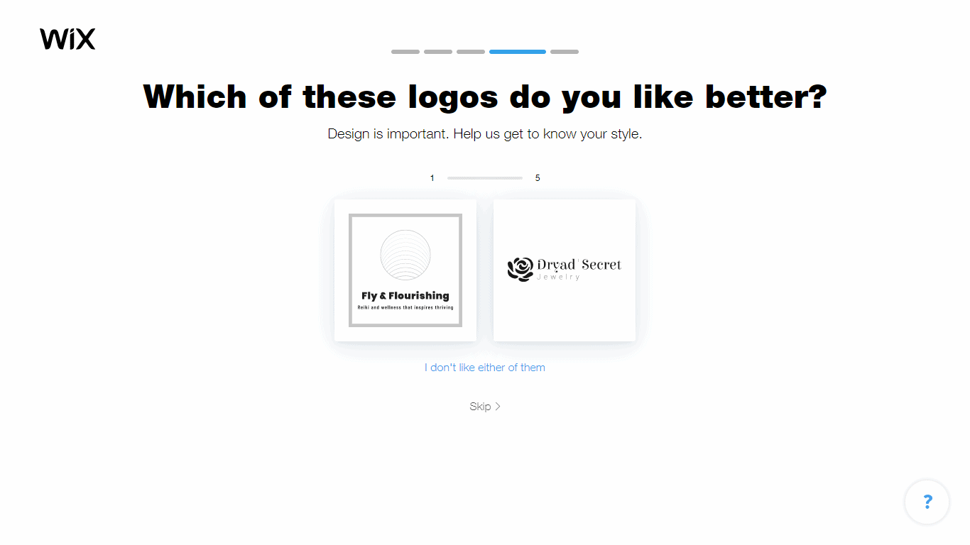 Wix Logo Maker screenshot - logo comparison