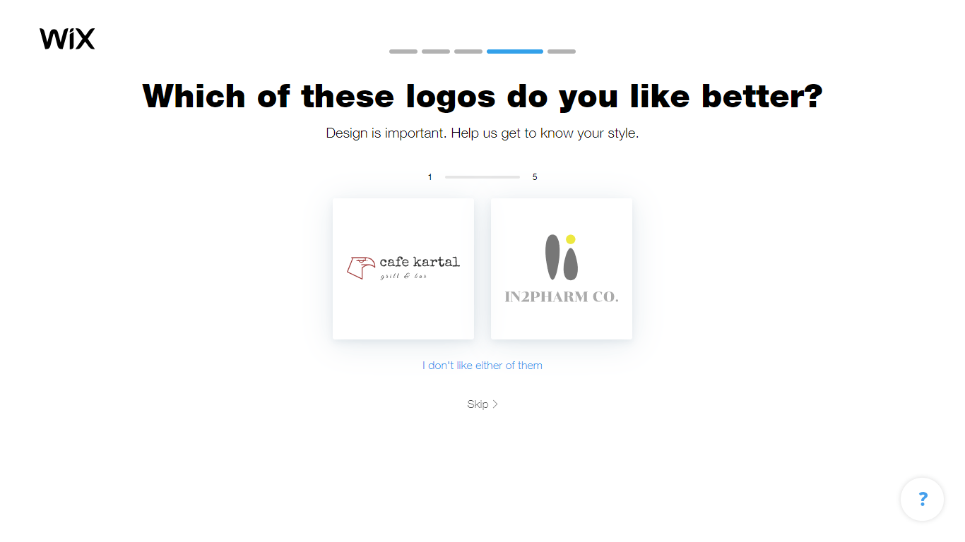 Wix Logo Maker screenshot - logo comparison