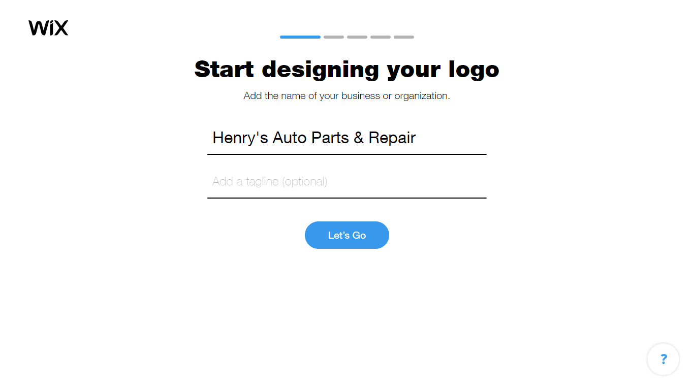 Wix Logo Maker screenshot - Enter company name