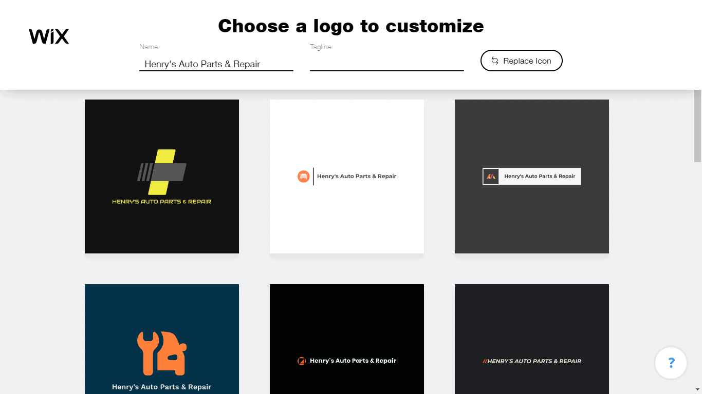 Wix Logo Maker screenshot - logo templates