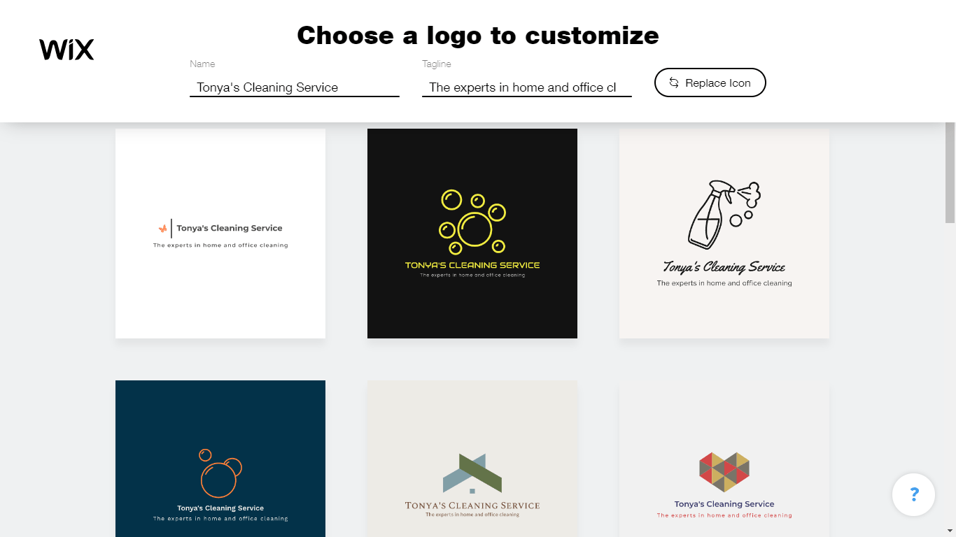 Wix Logo Maker screenshot - logo templates