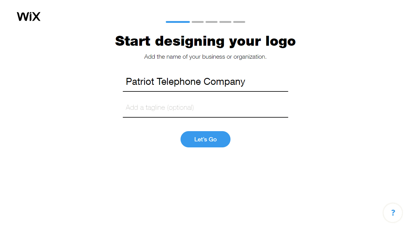 Wix Logo Maker screenshot - Enter company name