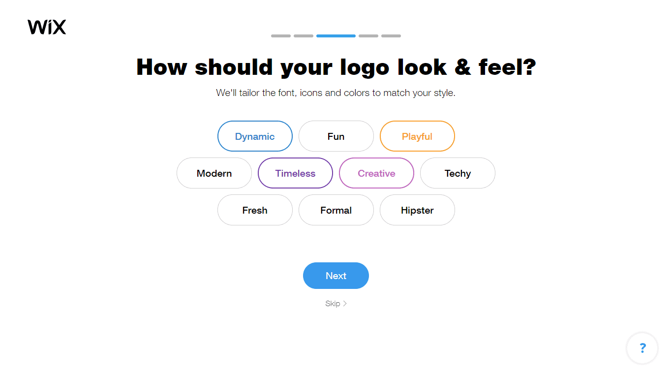 Wix Logo Maker screenshot - look & feel