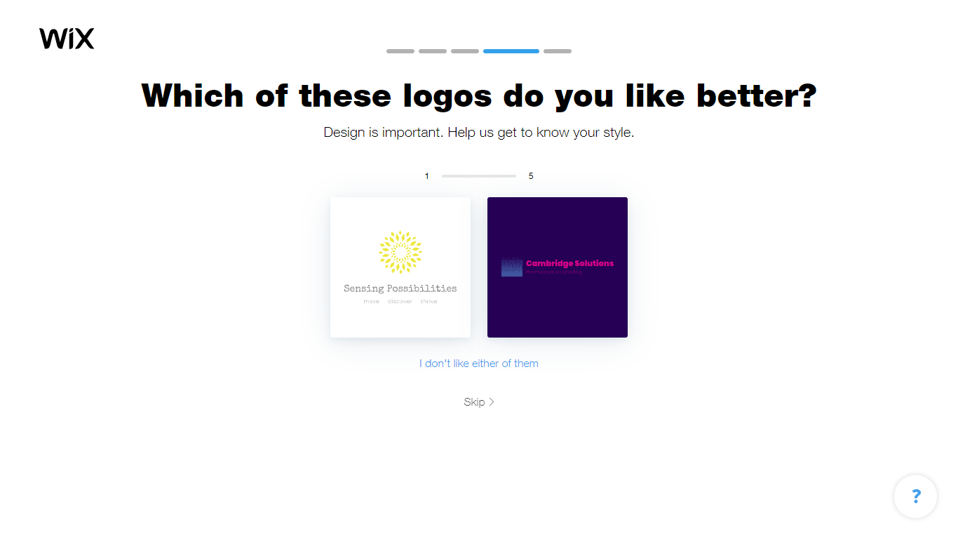 Wix Logo Maker screenshot - logo comparison