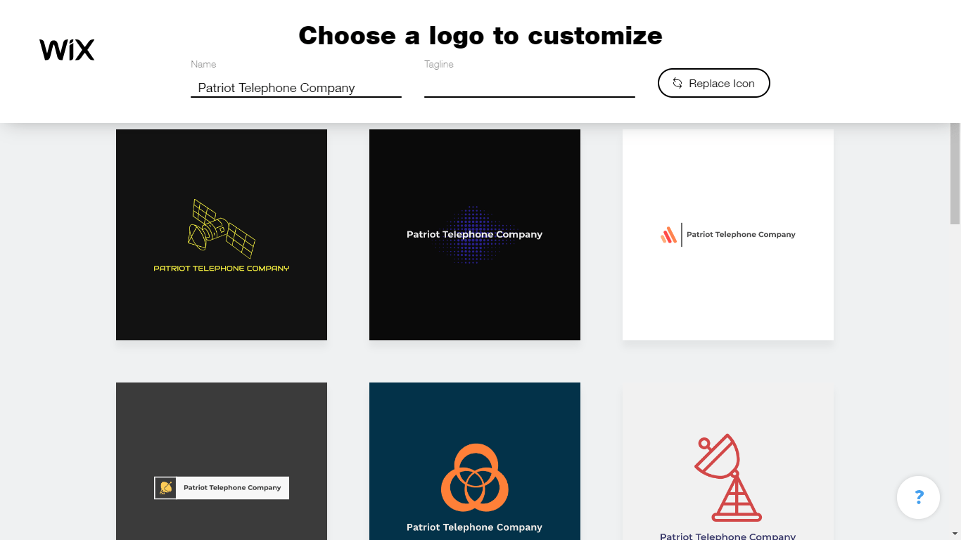 Wix Logo Maker screenshot - logo templates