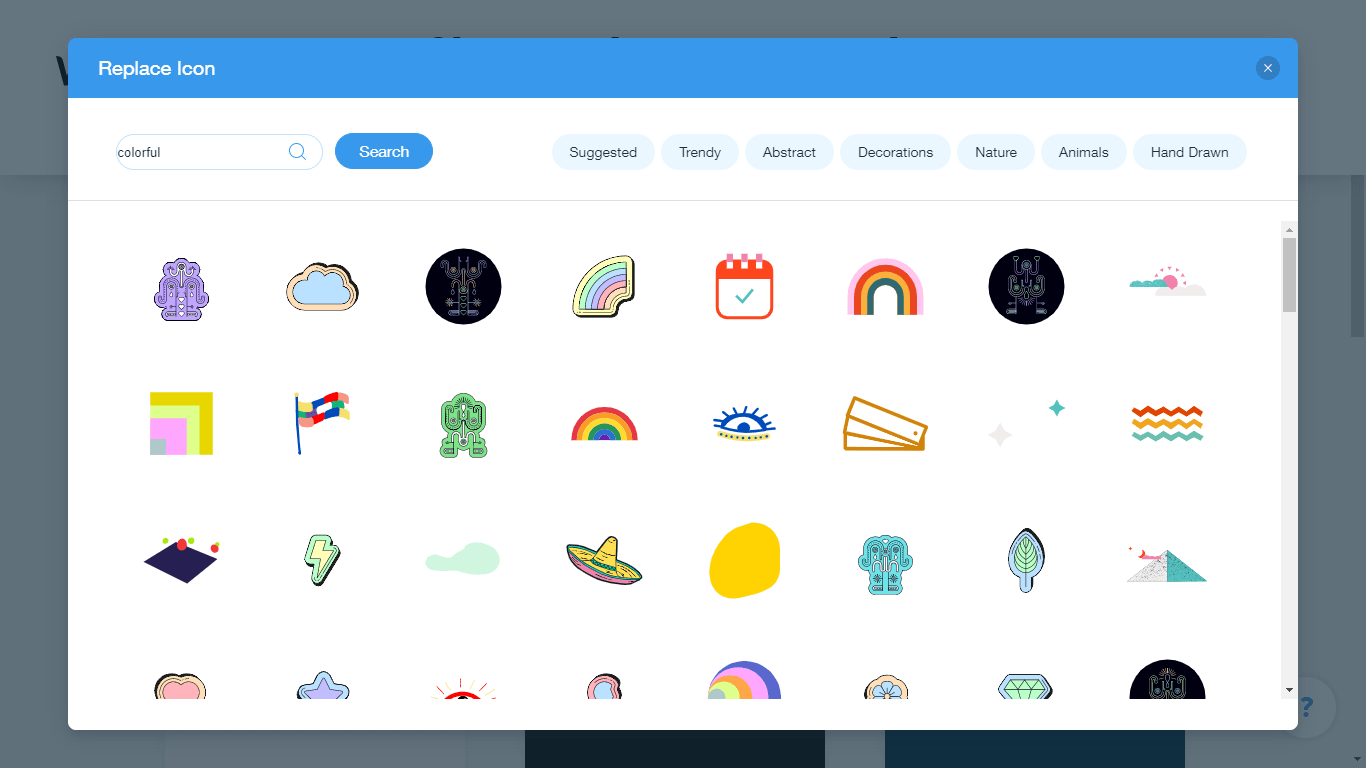 Wix Logo Maker screenshot - colorful icons