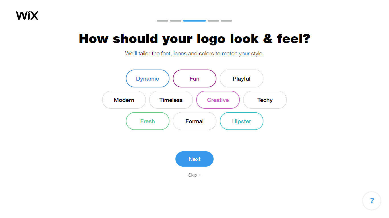 Wix Logo Maker screenshot - look & feel