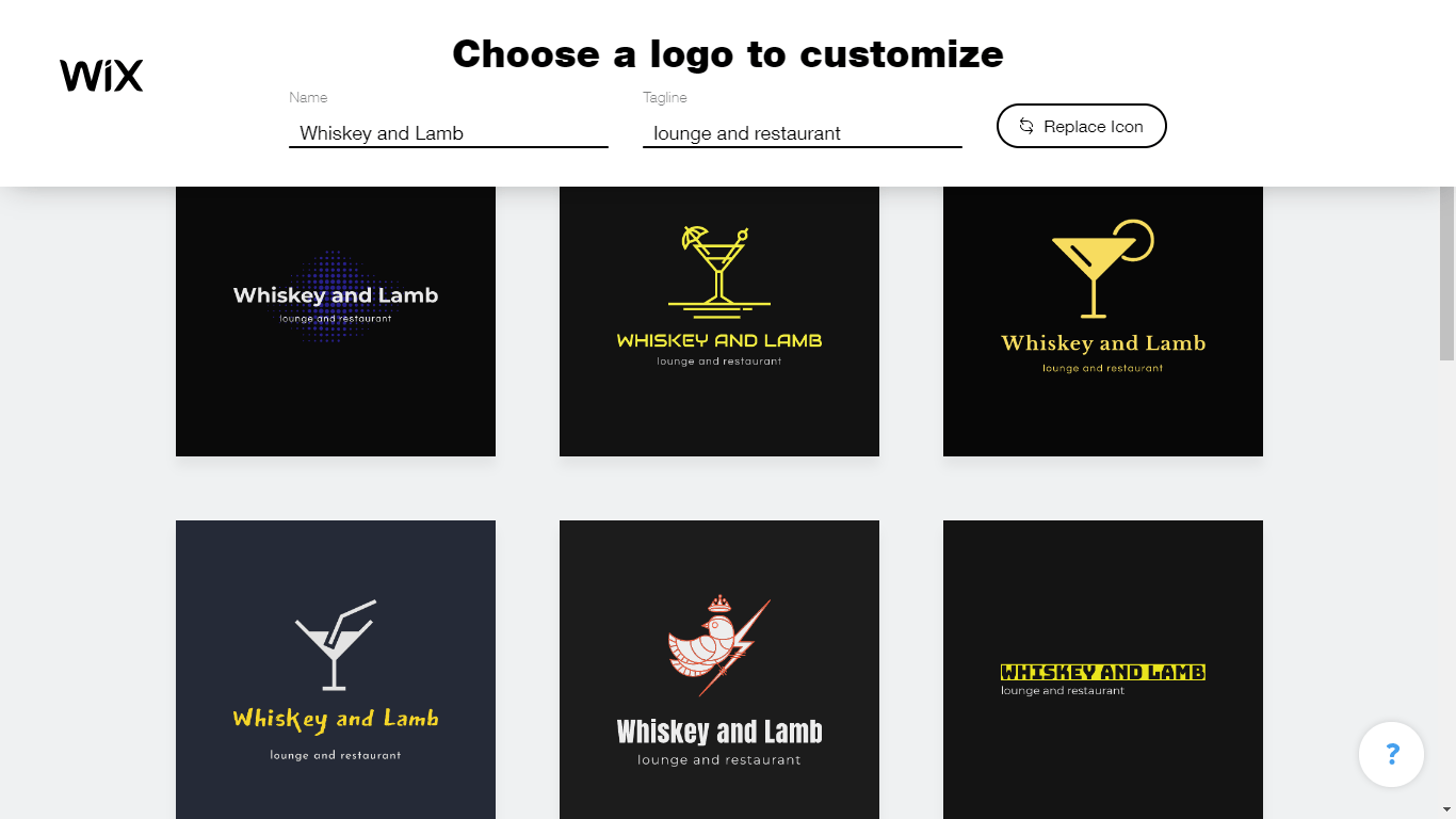 Wix Logo Maker screenshot - logo templates