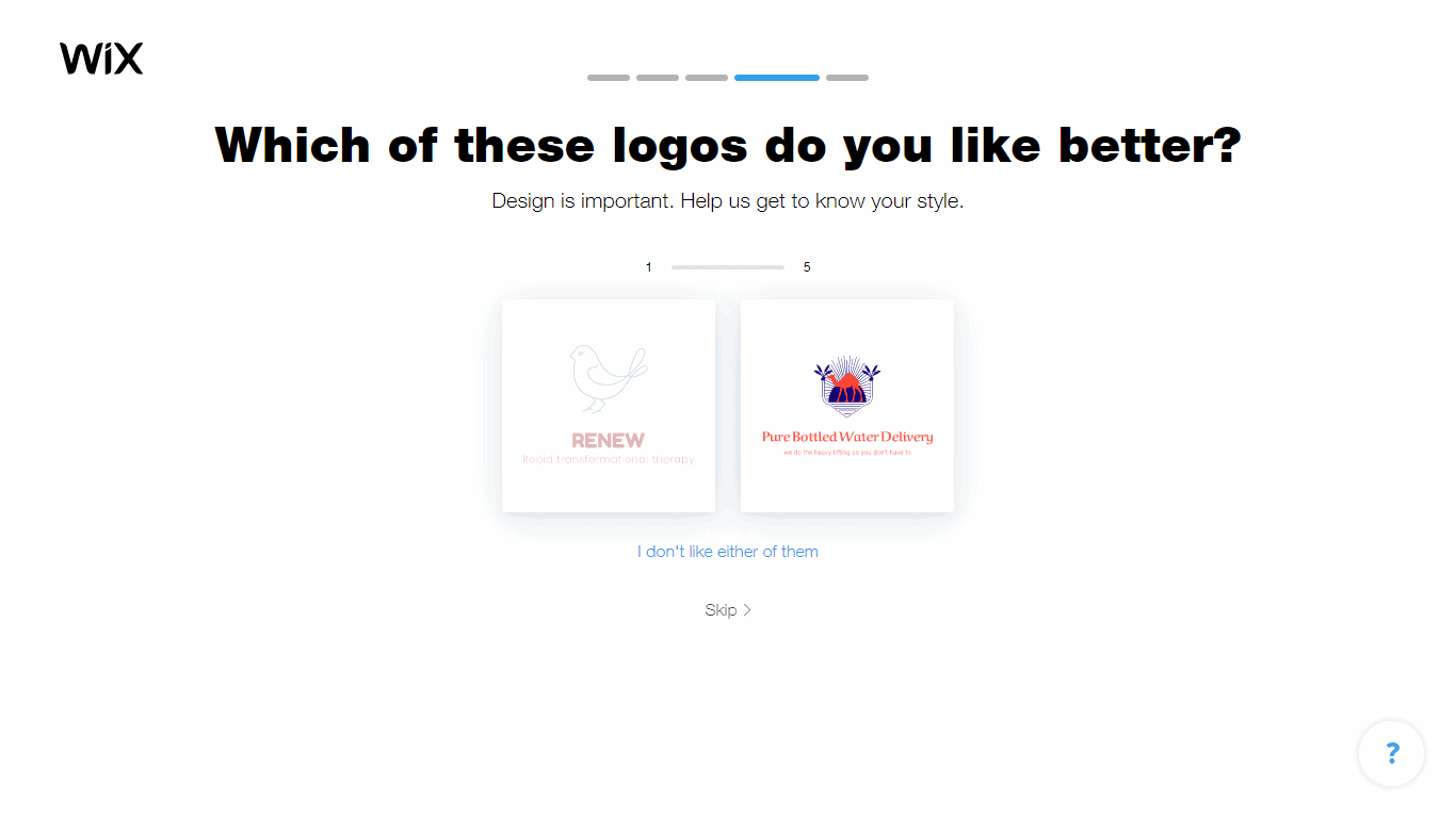 Wix Logo Maker screenshot - logo comparison