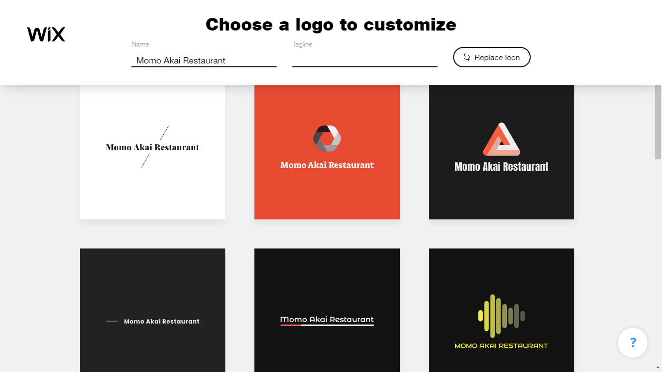 Wix Logo Maker screenshot - logo templates