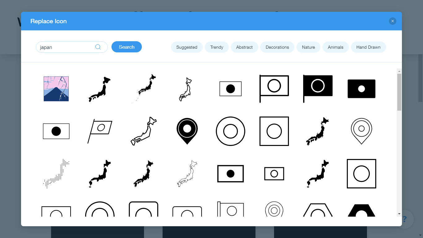 Wix Logo Maker screenshot - Japanese icons