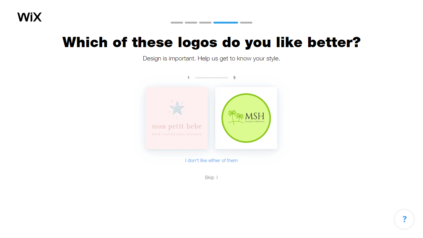 Wix Logo Maker screenshot - logo comparison