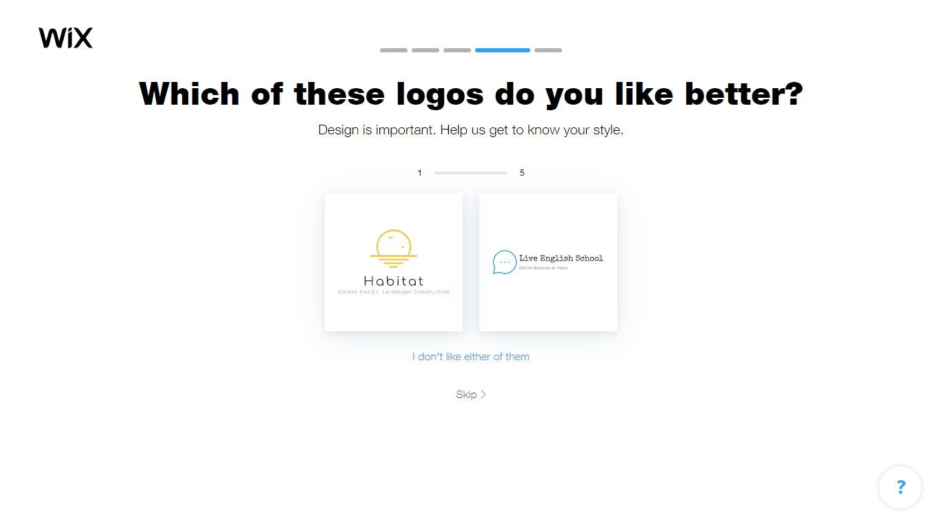 Wix Logo Maker screenshot - logo comparison