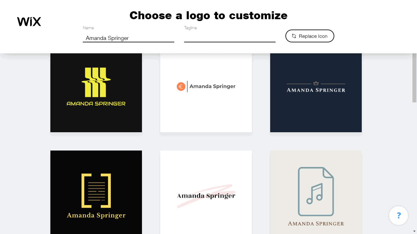 Wix Logo Maker screenshot - logo templates