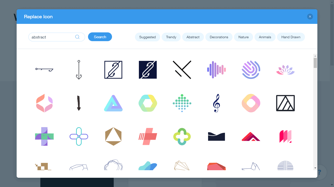 Wix Logo Maker screenshot - abstract icons