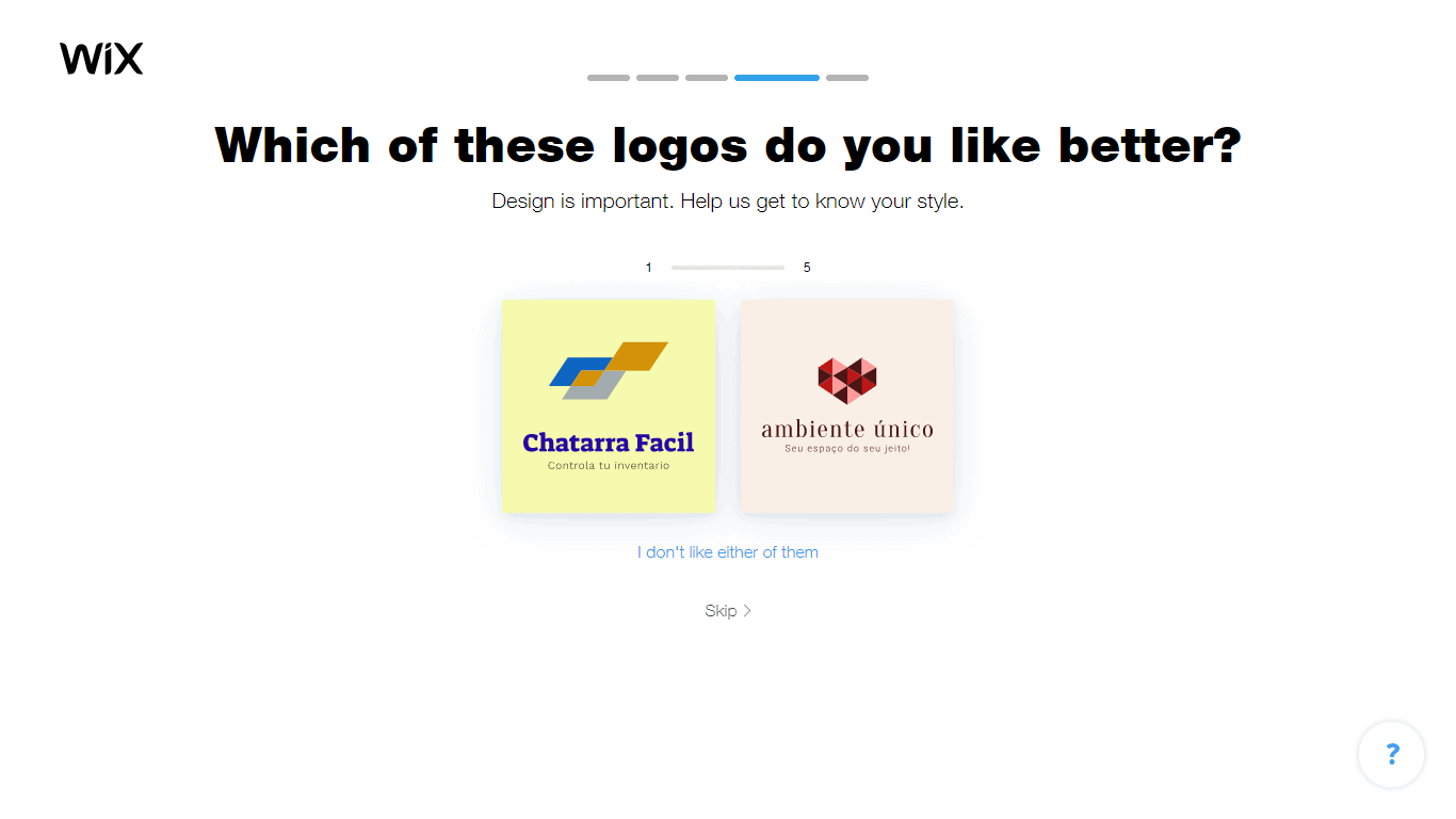 Wix Logo Maker screenshot - logo comparison