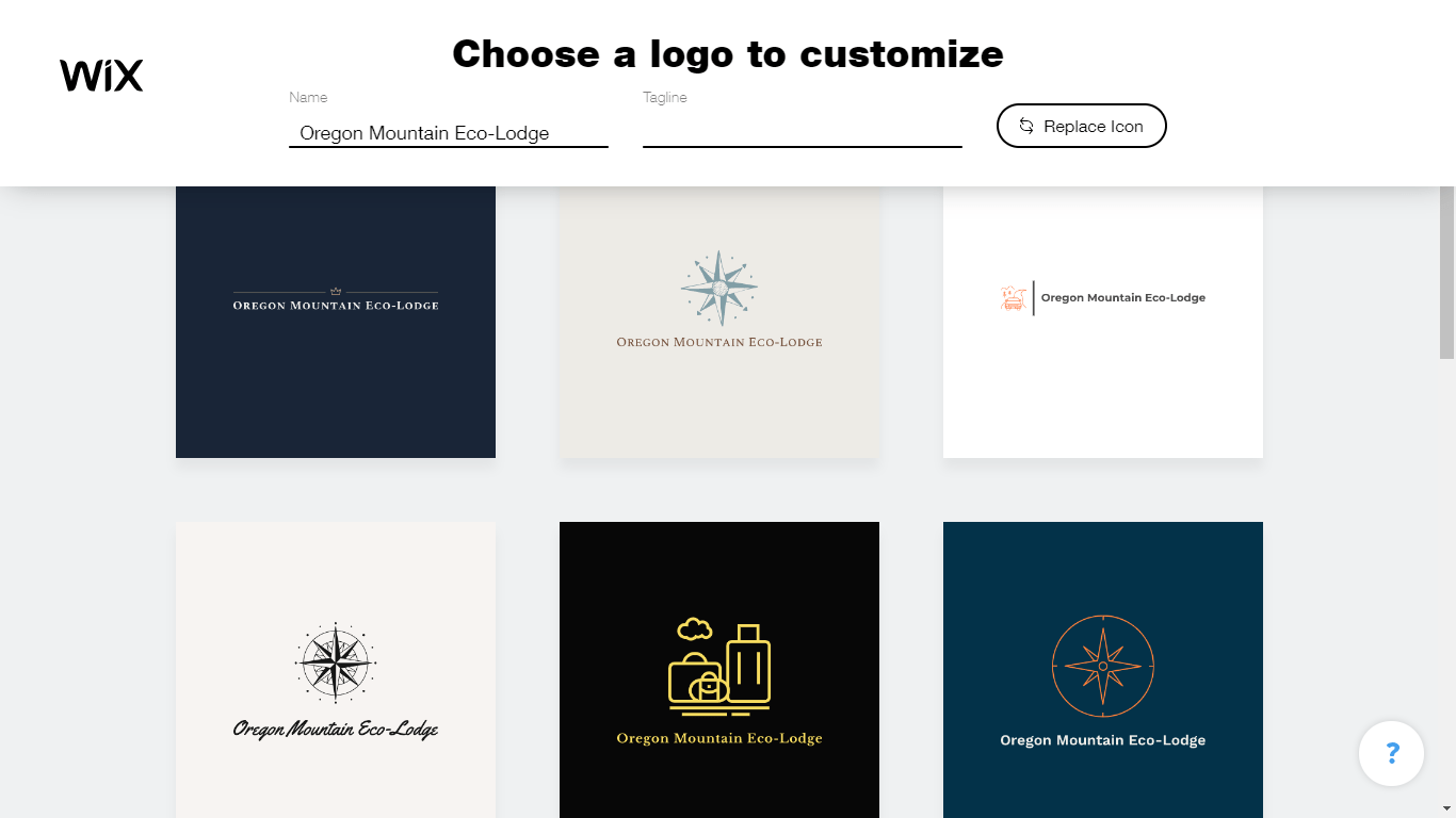 Wix Logo Maker screenshot - logo templates