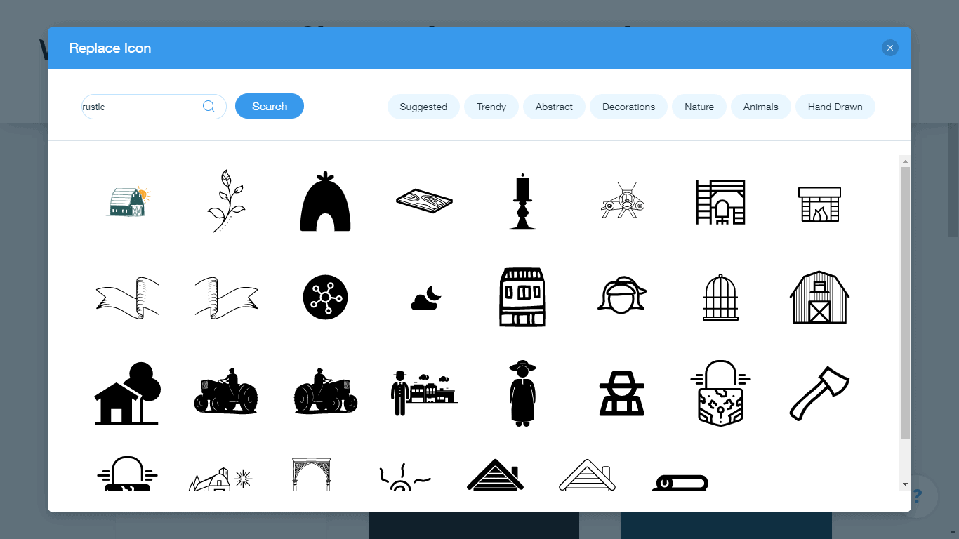 Wix Logo Maker screenshot - rustic icons