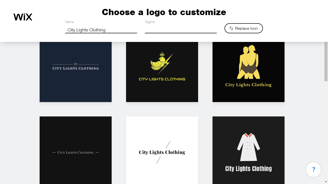 Wix Logo Maker screenshot - logo templates