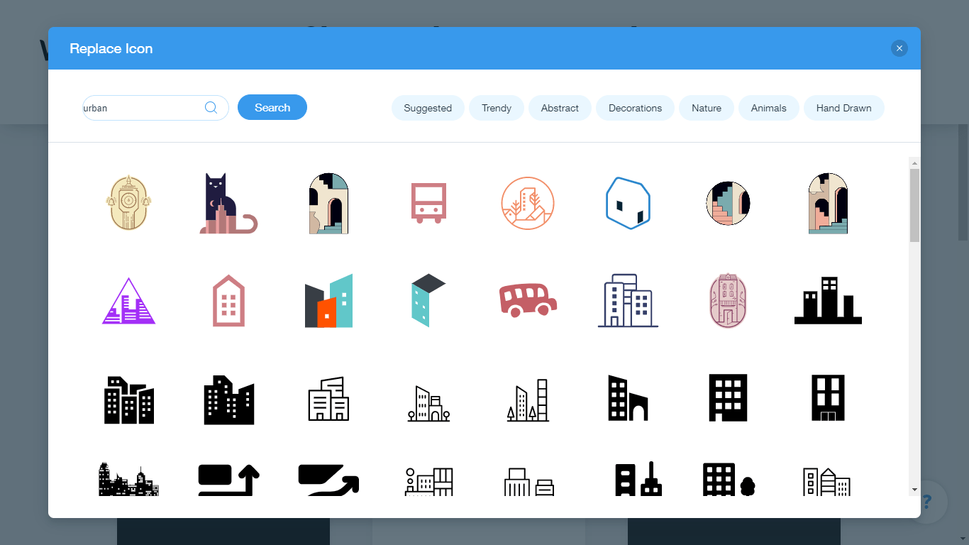 Wix Logo Maker screenshot - urban icons