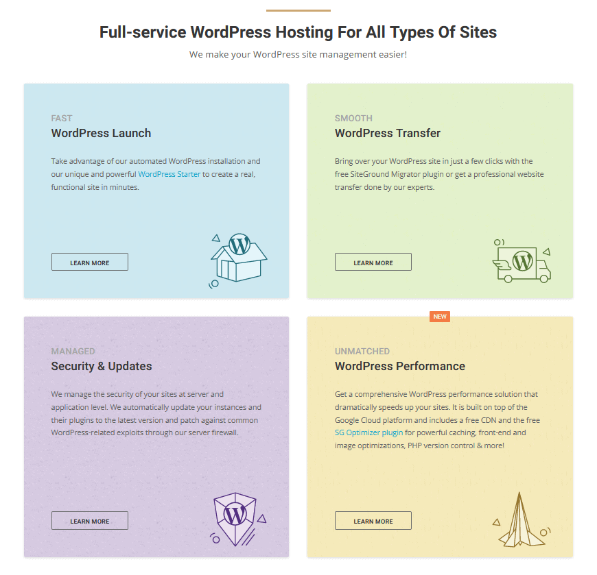 SiteGround's WordPress-optimized platform