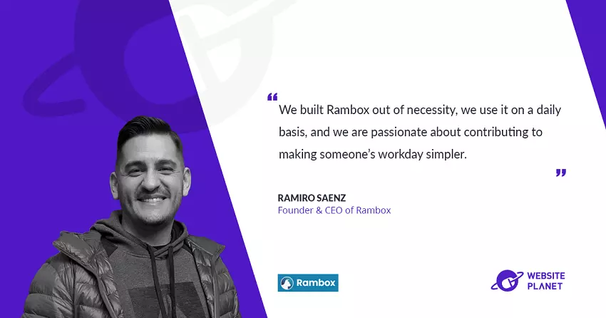 Rambox –  a workspace browser that allows you to manage as many applications as you want, all in one place