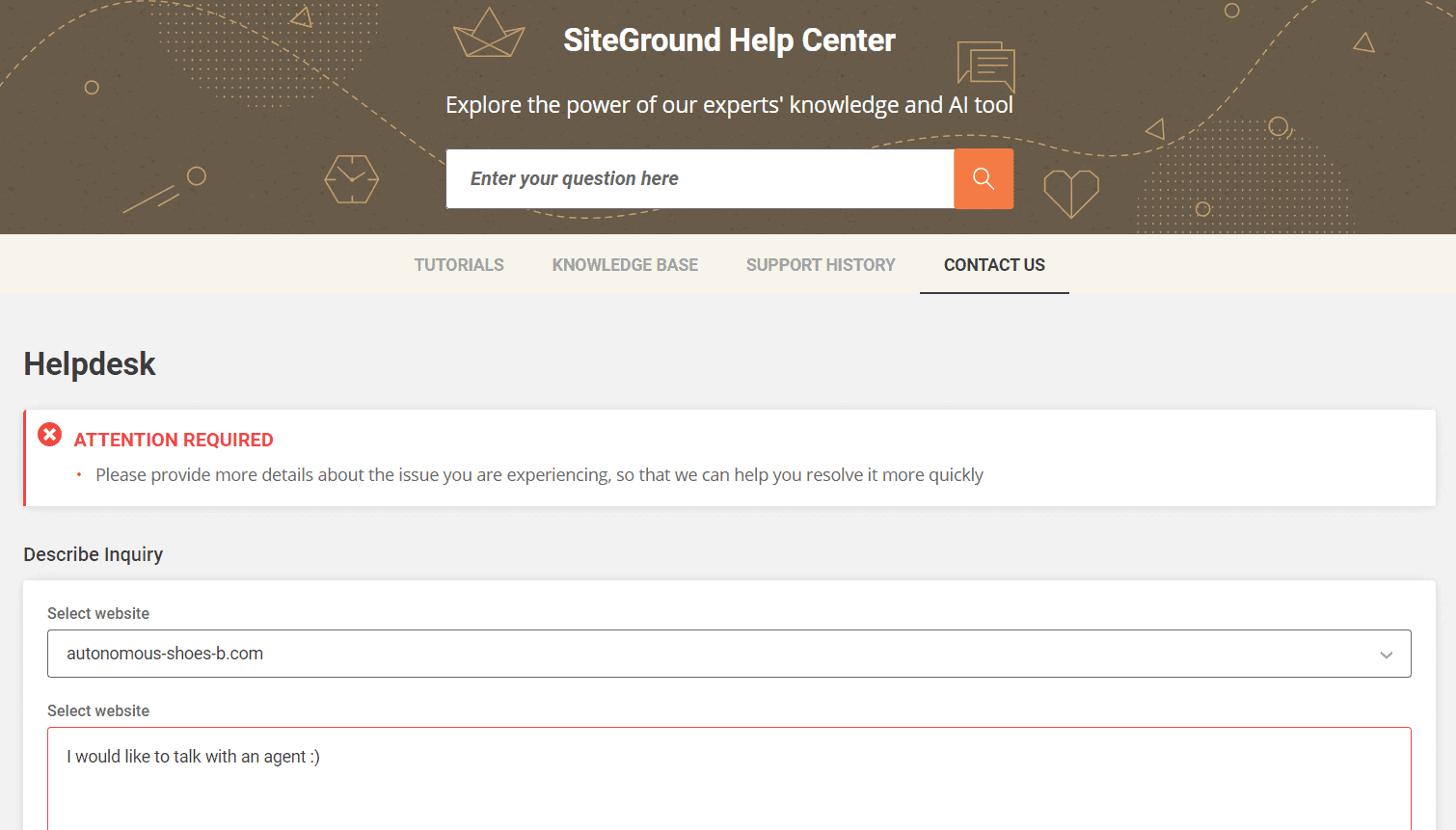 SiteGround - customer support 1