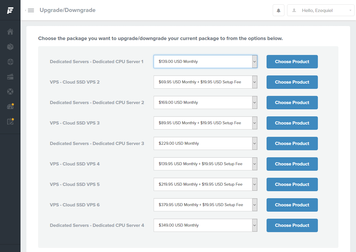 FastComet VPS packages