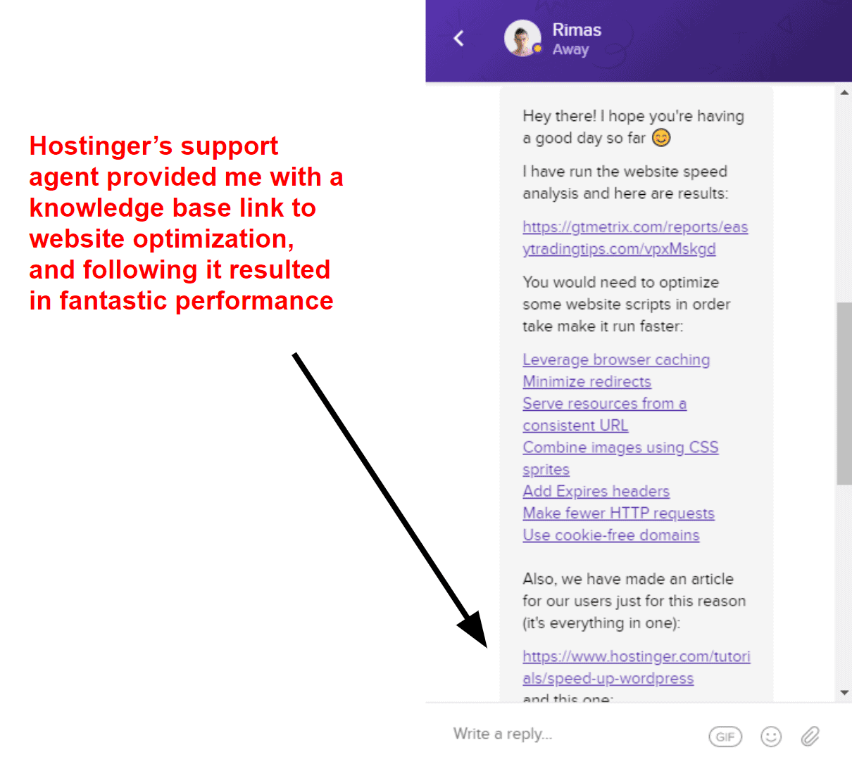 Hostinger's live chat support 2