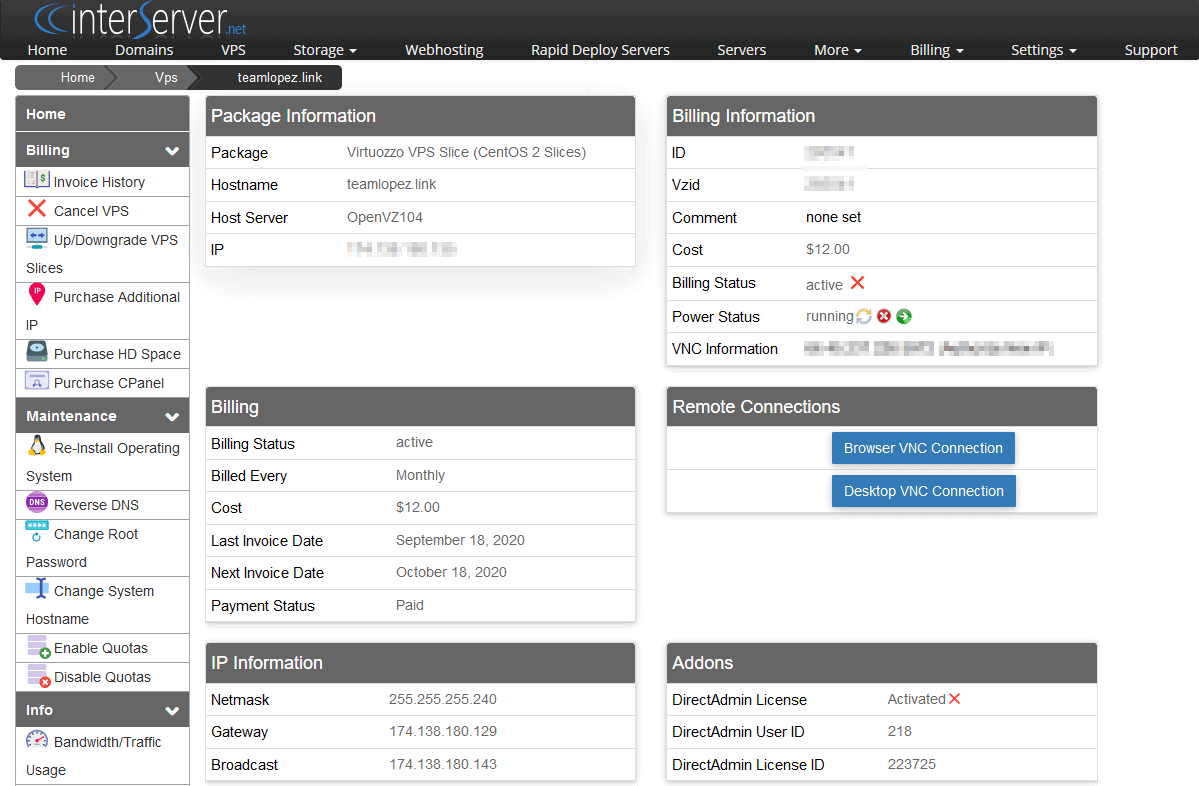 Server management UI