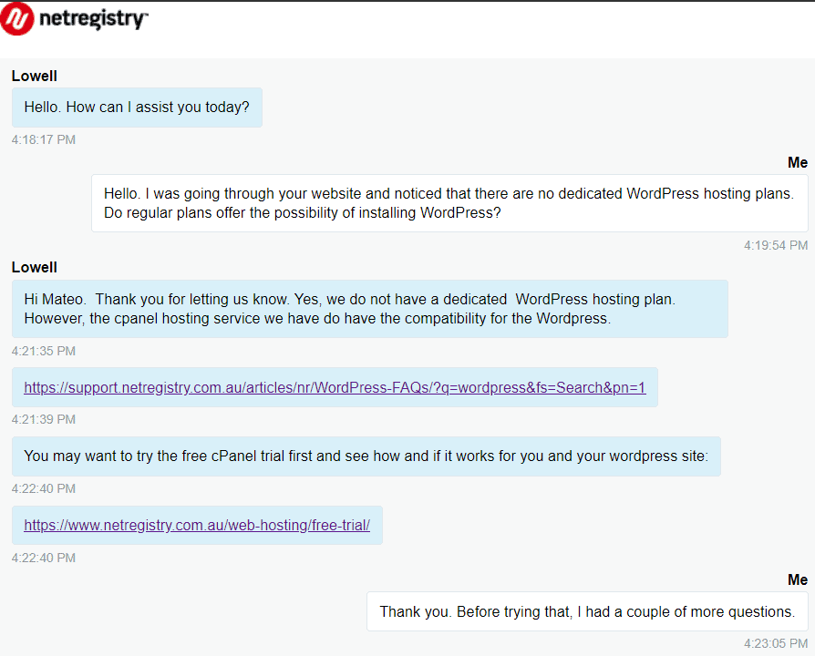 [Netregistry] - [Live chat 2]