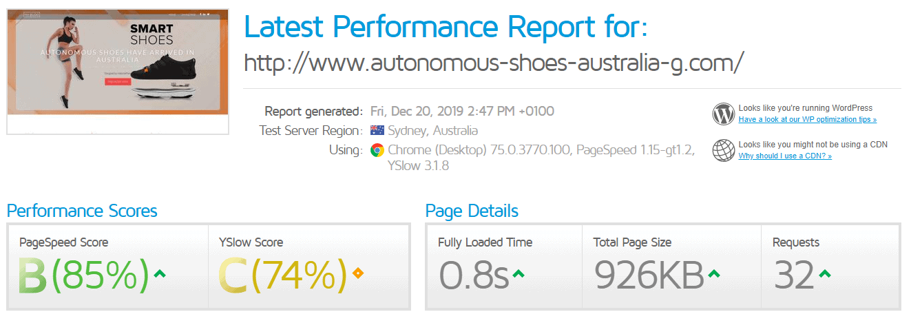 [Crazy Domain] - [GTMetrix Test]