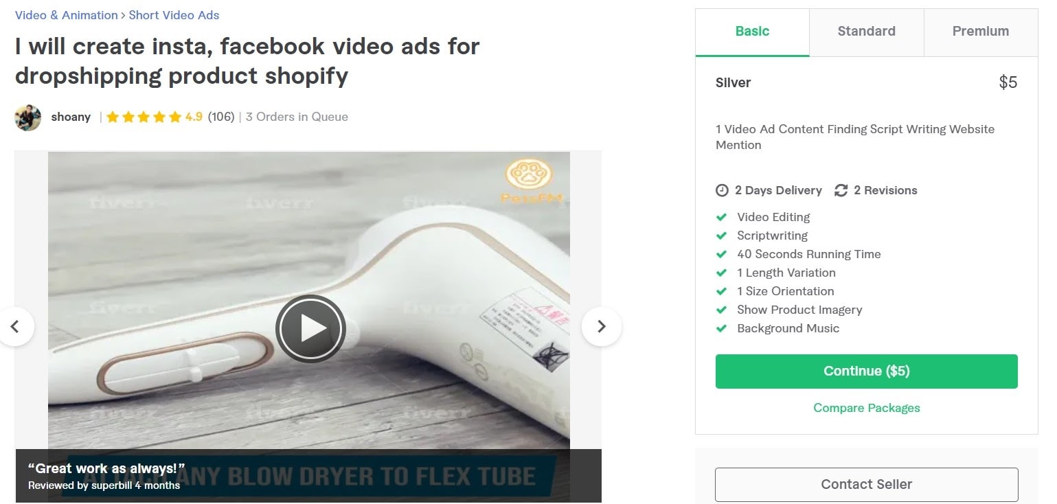 Shoany Facebook Video Ads Gig on Fiverr