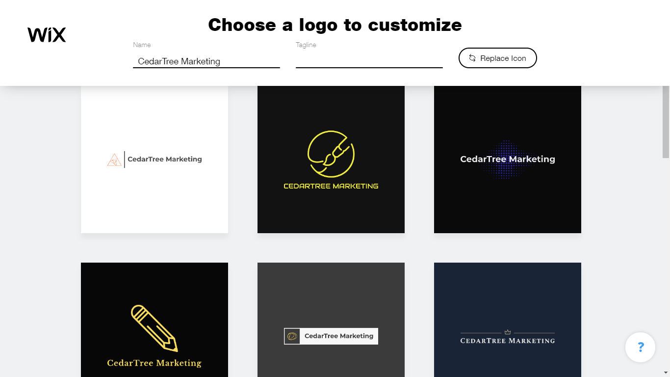 Wix Logo Maker screenshot - logo templates