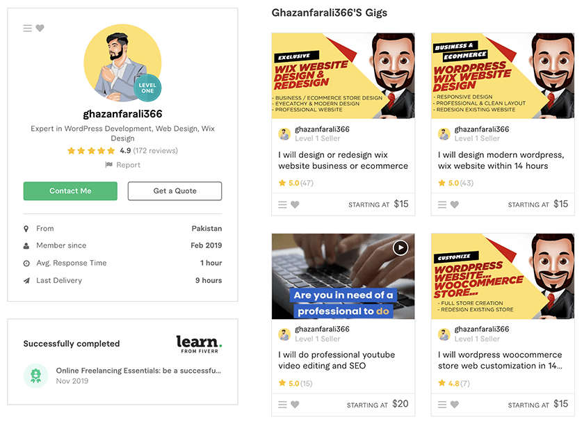 ghazanfarali366 Fiverr profile