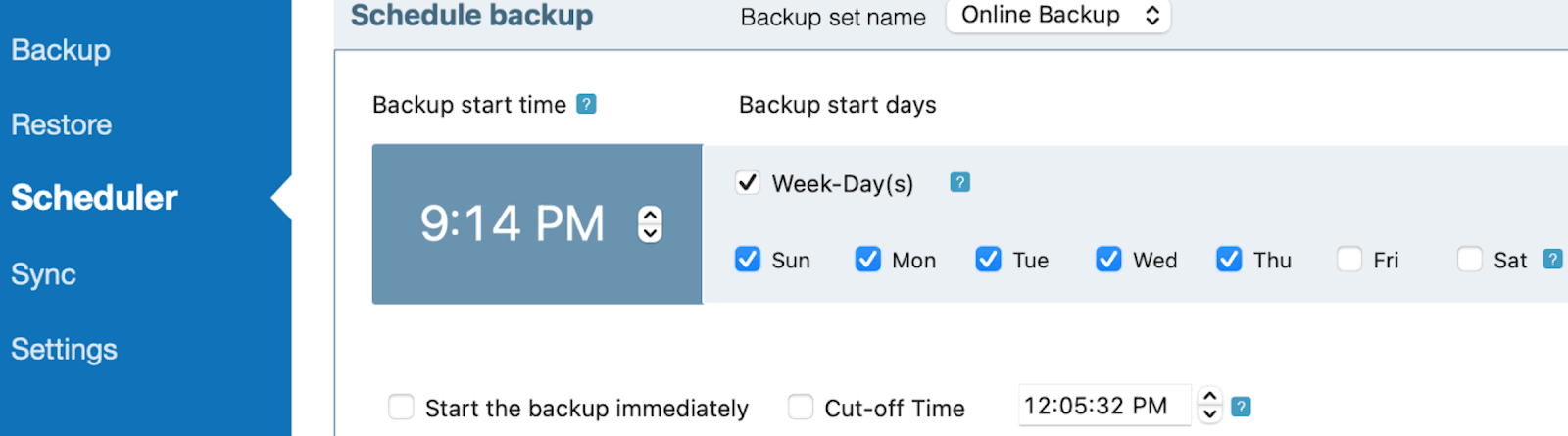 IDrive backup Scheduler