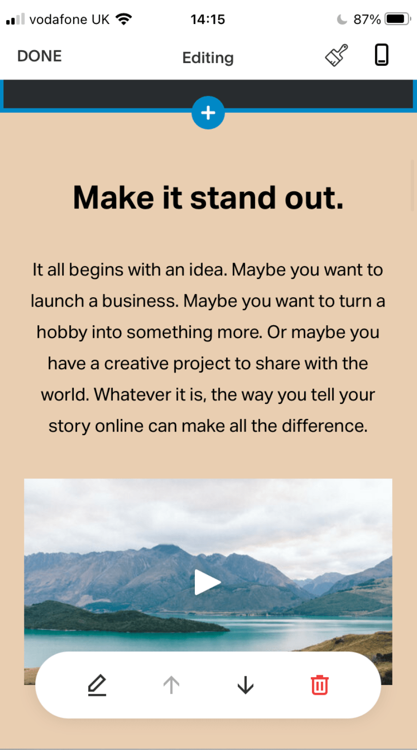 Squarespace mobile app