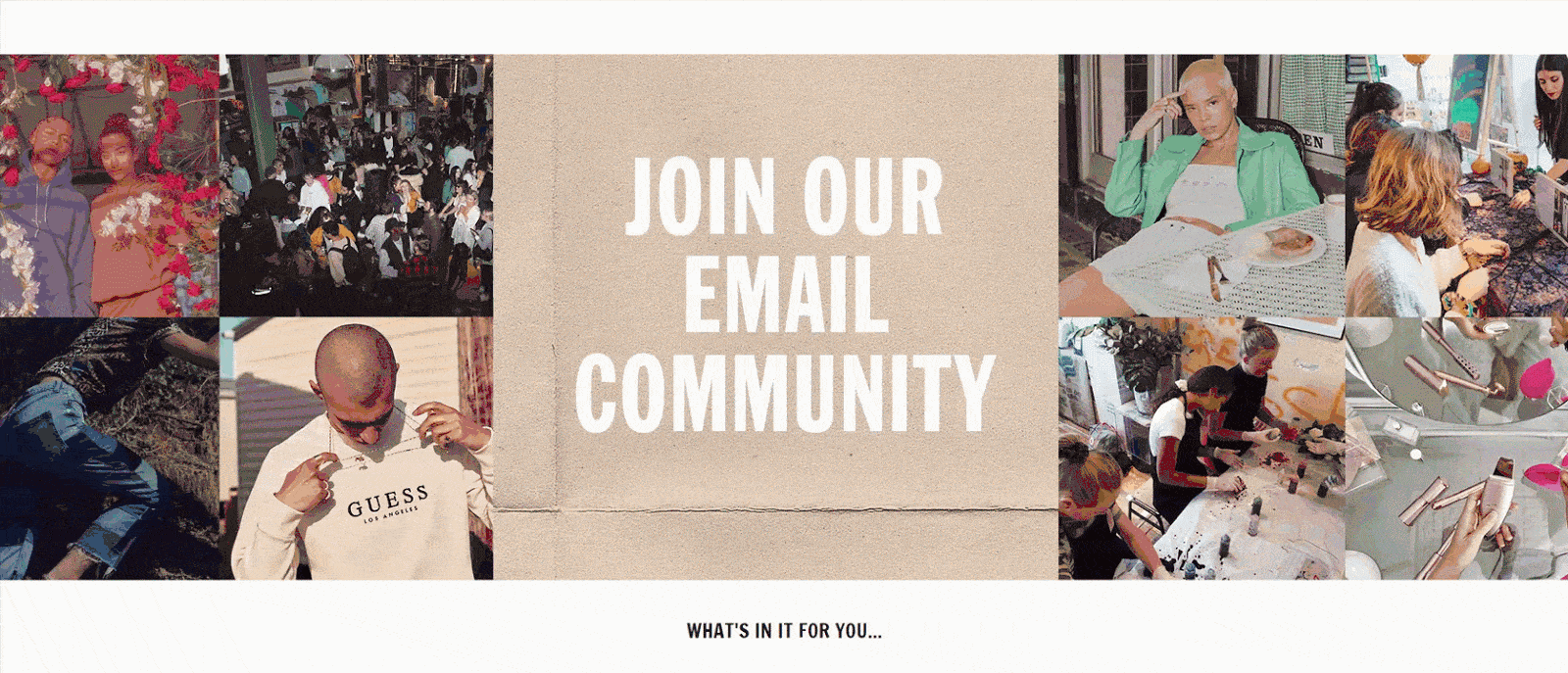 Urban Outfitters' email sign up page