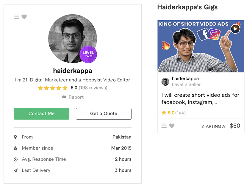 haiderkappa Fiverr profile