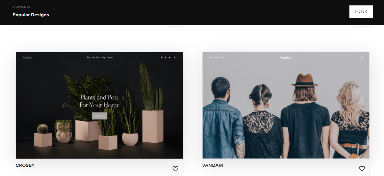 Squarespace Popular Designs