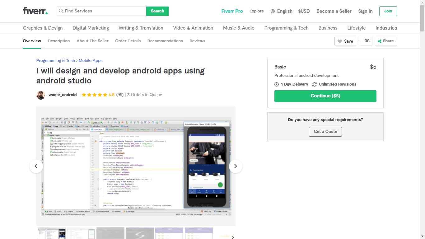 freelance android studio developer