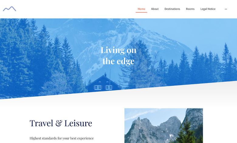 IONOS Website Builder Travel Template