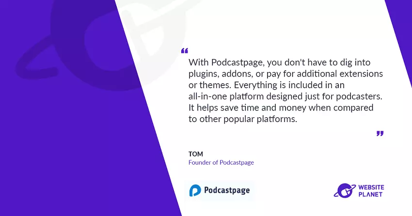 Podcastpage – helps you build modern and professional podcast websites in minutes, without coding
