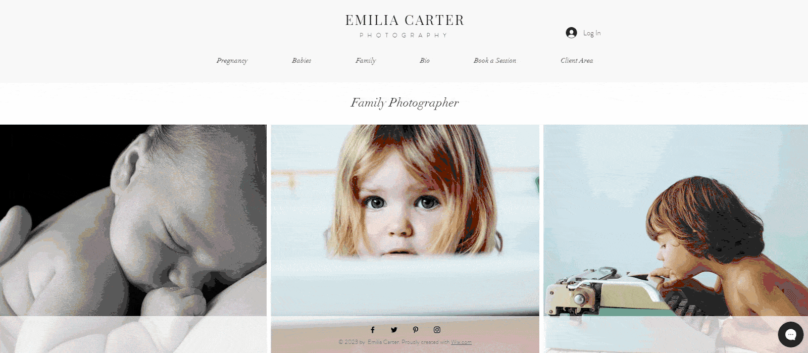 Wix family photographer template