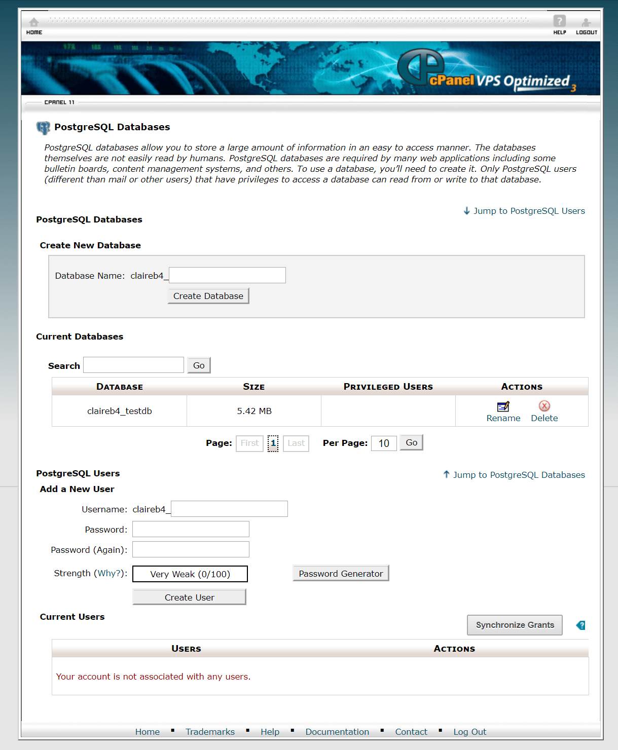 A2 Hosting PostgreSQL setup