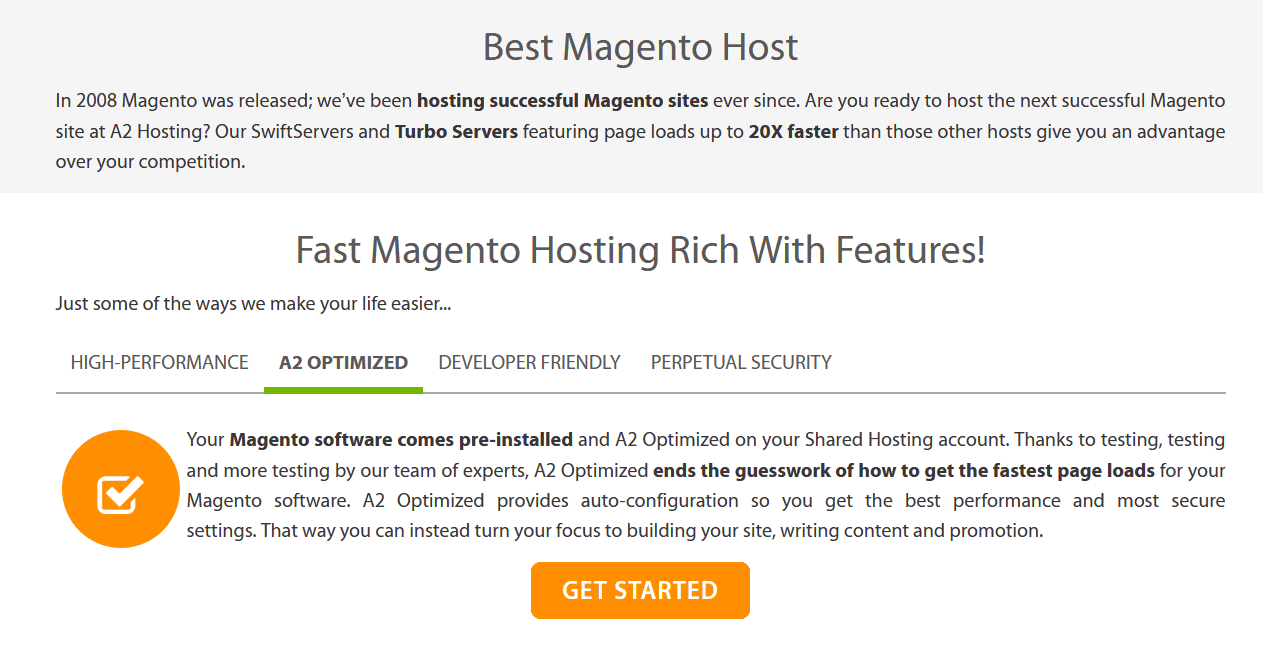 A2 Hosting magento hosting plans