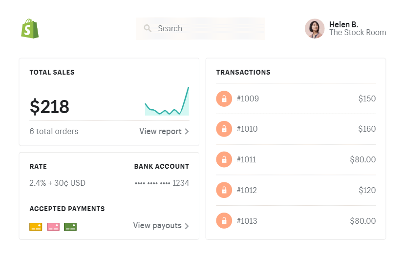 Shopify payments central dashboard