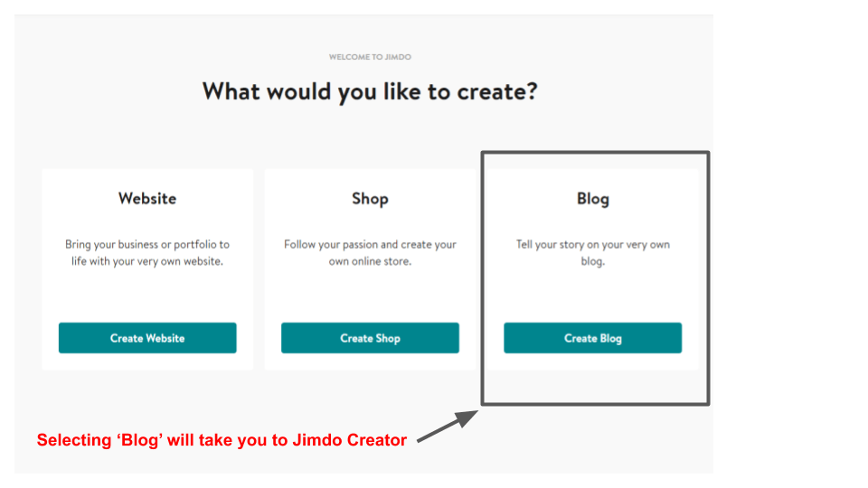 Jimdo sign up